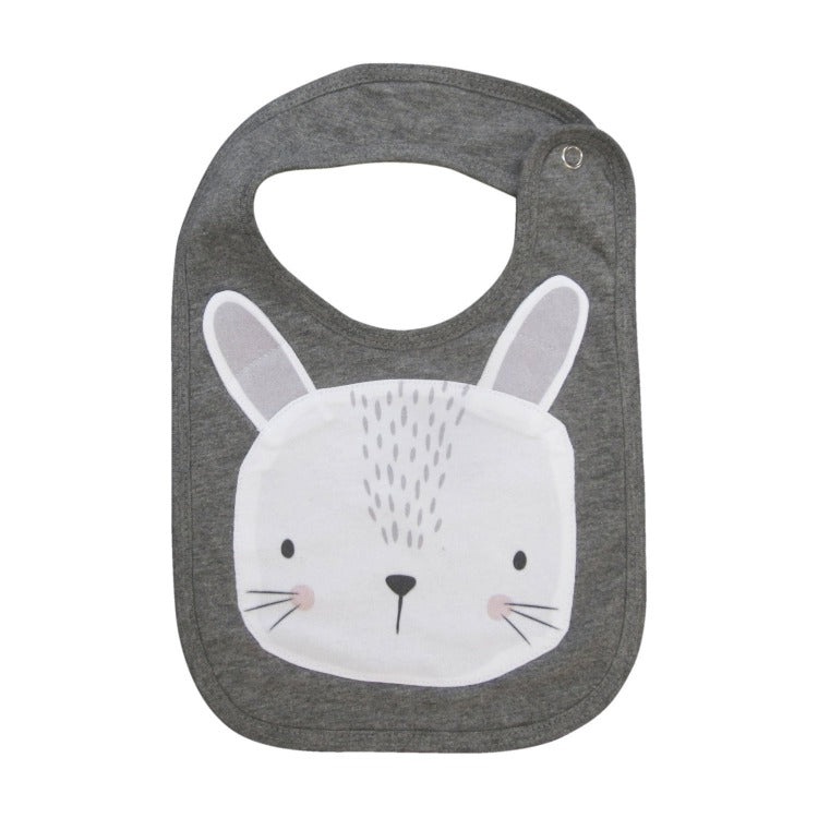Forest Face Bib Rabbit Grey - iKids