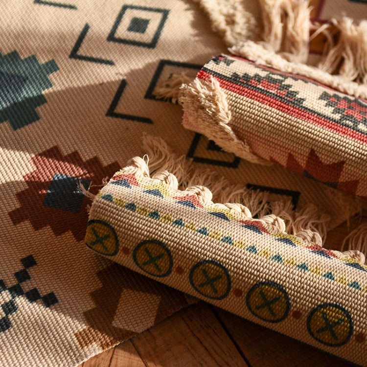 Moroccan Tassel Rectangle Rug | Seville - iKids