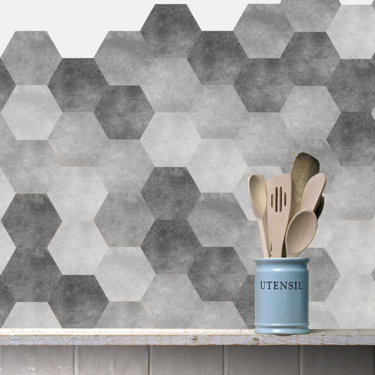 Hexagon Tile Floor Decal | Grey - iKids