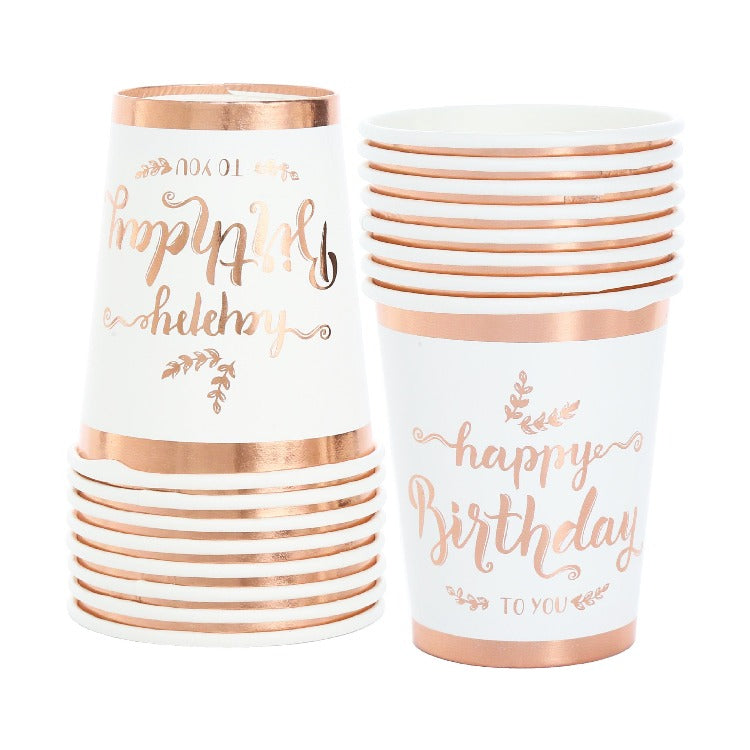 Birthday Party Tableware | Rose Gold | 16 Guests - iKids