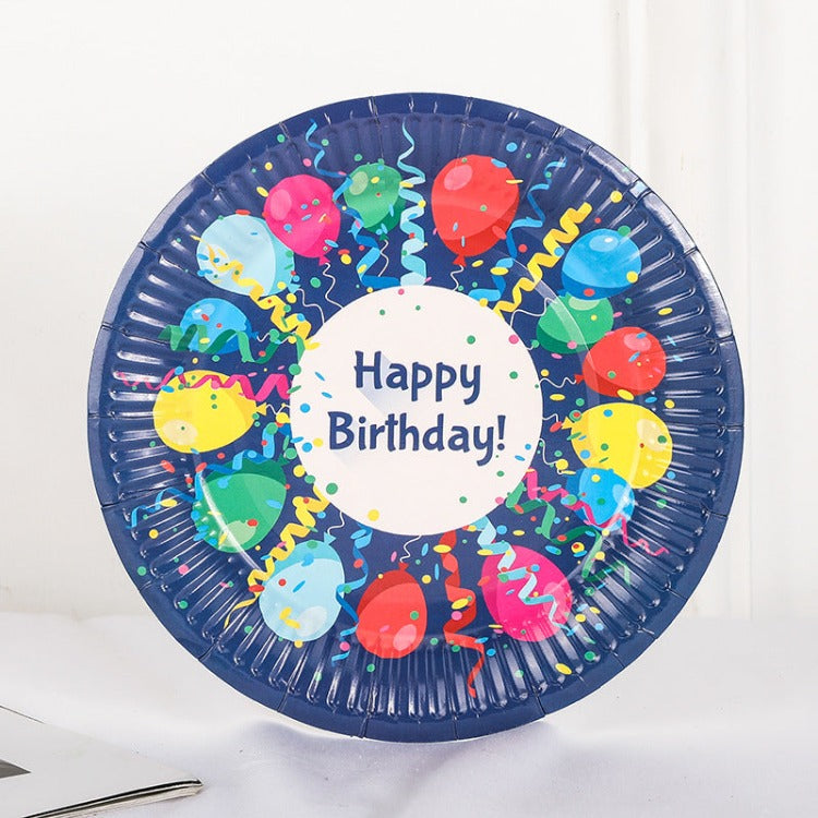 Party Paper Plate | Blue Balloon | 7" Set of 10 - iKids