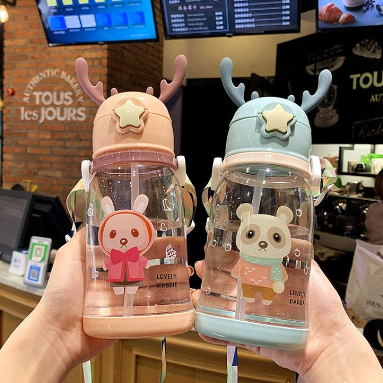 Deer Straw Bottle Blue - iKids