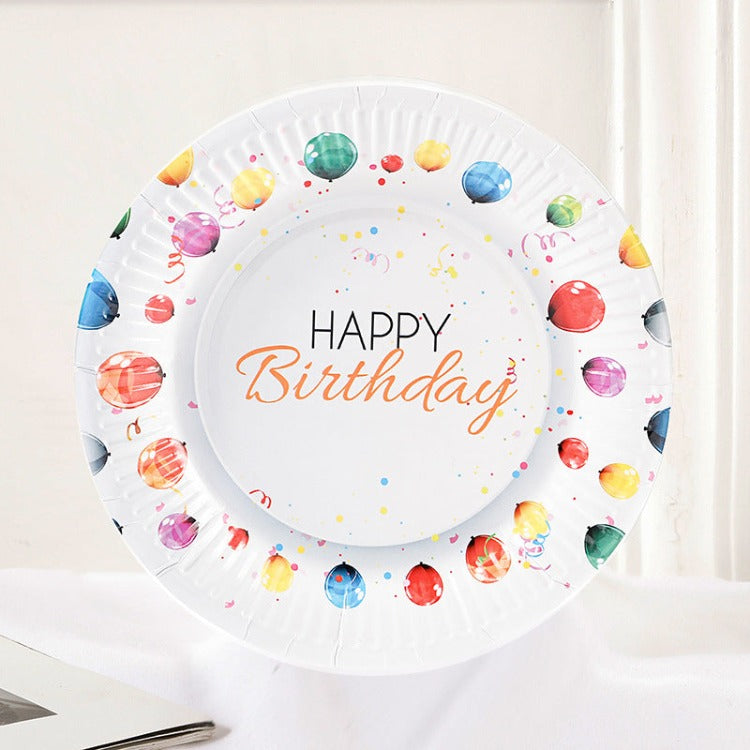 Party Paper Plate | White Balloon | 7" Set of 10 - iKids