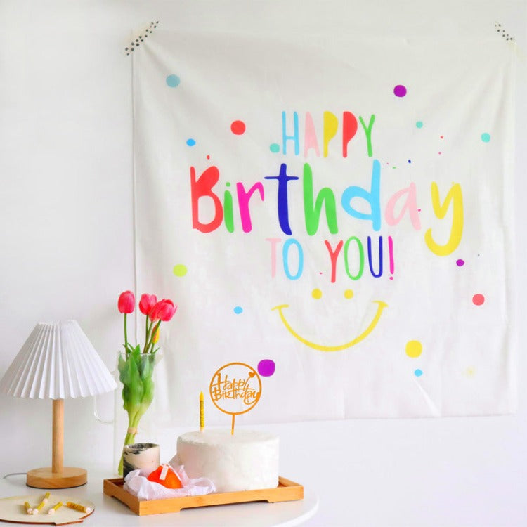 Birthday Party Background Backdrop Cloth | Smile Face - iKids