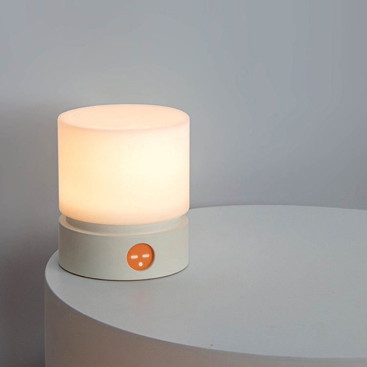 White Cylinder Rechargeable Timing Night Light - iKids