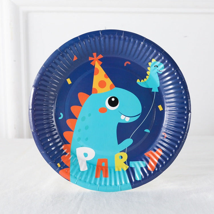 Birthday Party Tableware | Blue Dinosaur | 10 Guests - iKids