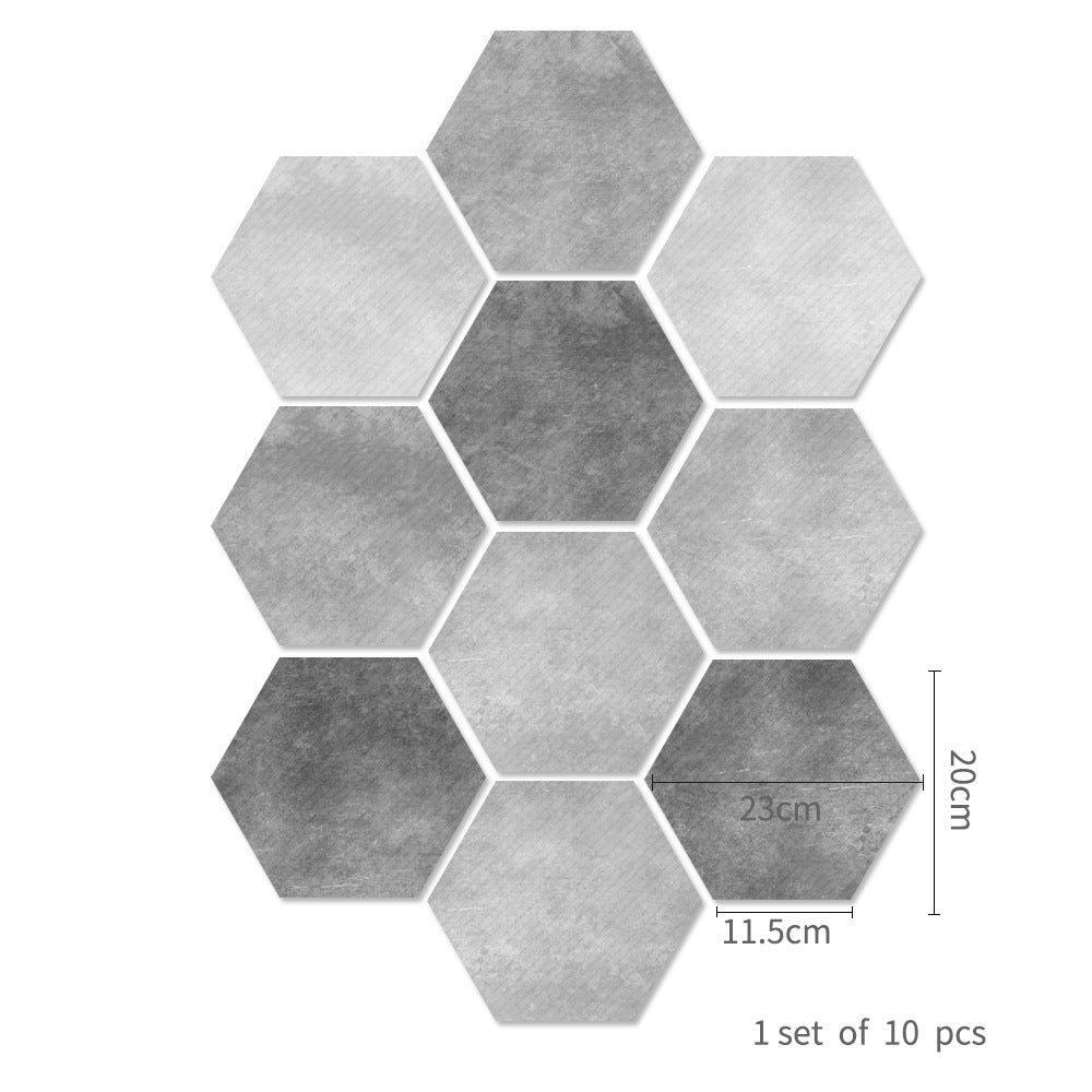 Hexagon Tile Floor Decal | Grey