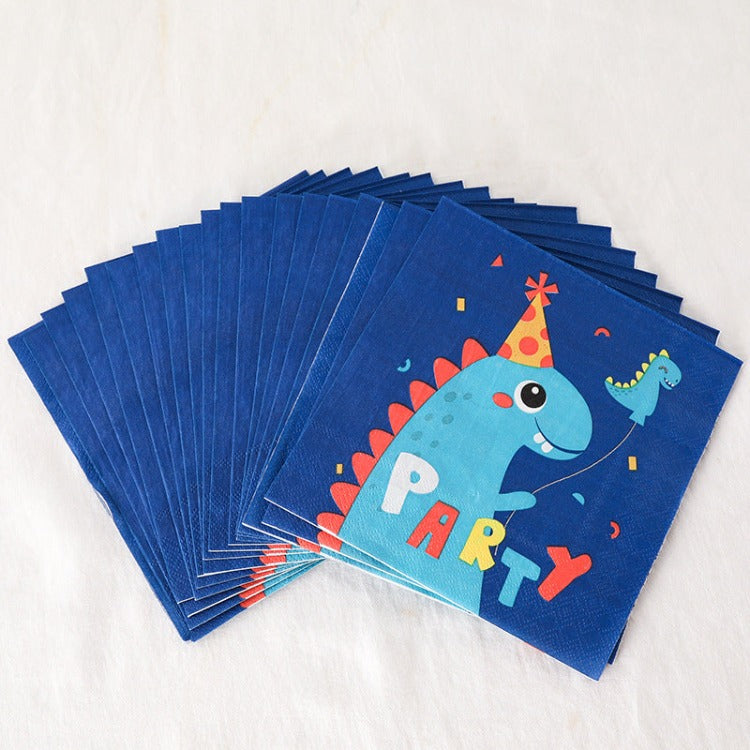 Birthday Party Tableware | Blue Dinosaur | 10 Guests - iKids