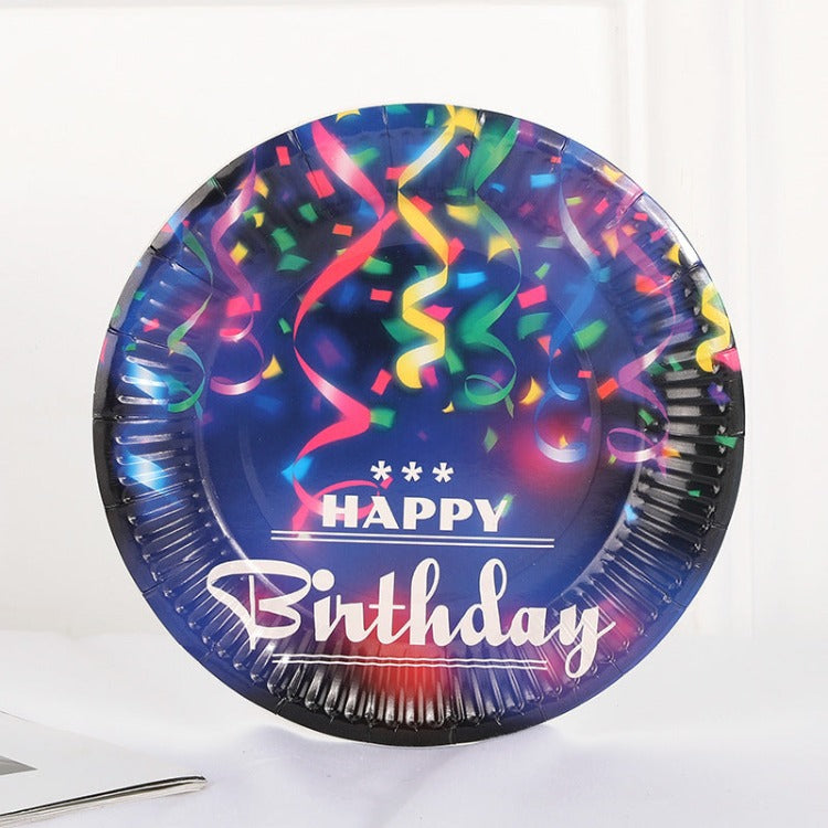 Riband Party Paper Plate | Set of 10 | Disposable Party Table Supplies ...