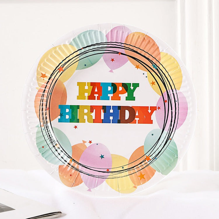 Party Paper Plate | Circle Balloon | 7" Set of 10 - iKids