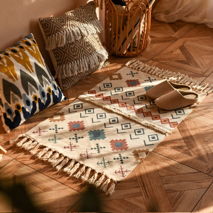 Moroccan Tassel Rectangle Rug | Seville - iKids