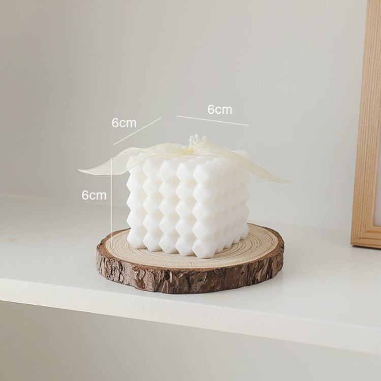 Scented Candle | White Rhombus Cube - iKids