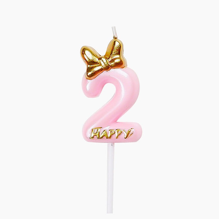 Bowknot Birthday Candle | Number 2 - iKids