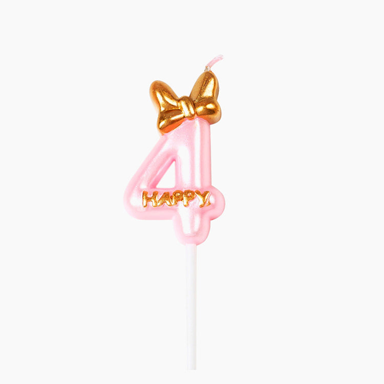 Bowknot Birthday Candle | Number 4 - iKids
