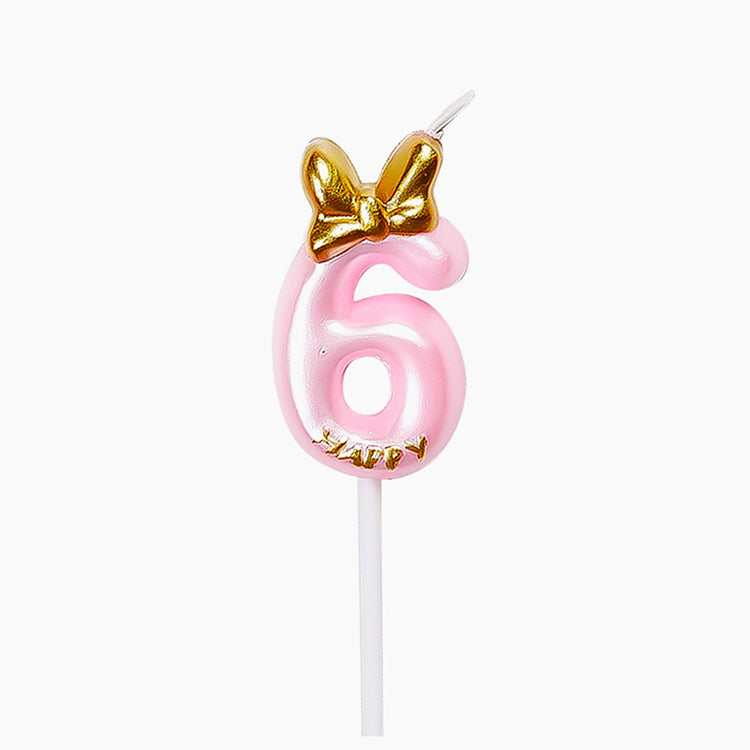 Bowknot Birthday Candle | Number 6 - iKids