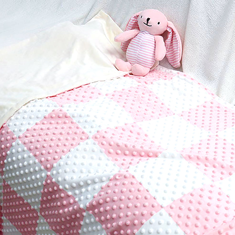Baby Minky Dot Blanket with Plush Toy Pink - iKids