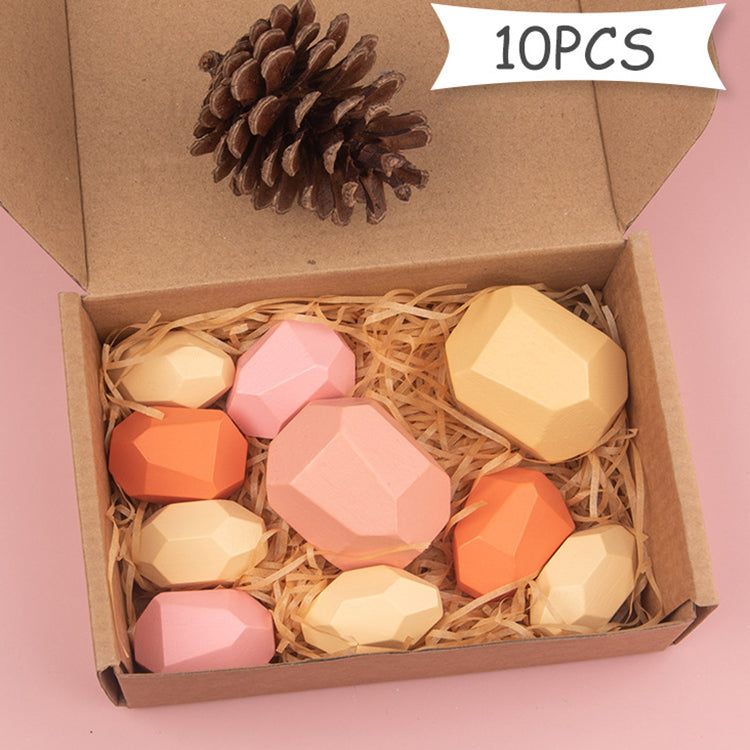 Wooden Building Blocks Pink - iKids