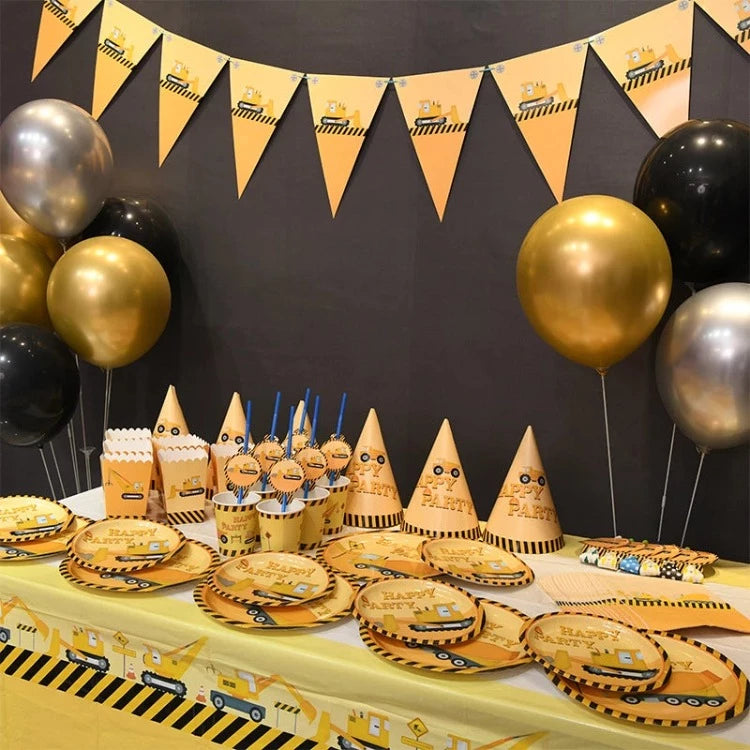 Premium Birthday Party Tableware | Construction | 6 Guests - iKids