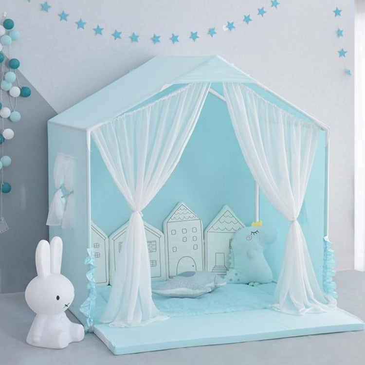 Playhouse with Curtain Blue - iKids