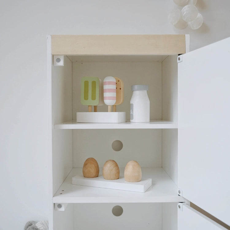 Nunukids Wooden Pretend Play Kitchen Refrigerator - iKids