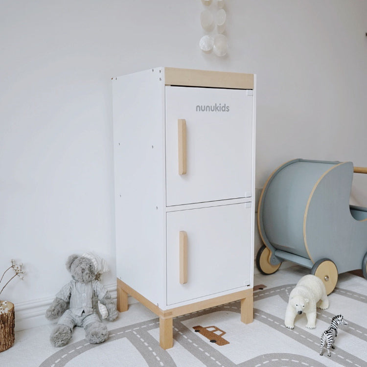 Nunukids Wooden Pretend Play Kitchen Refrigerator - iKids