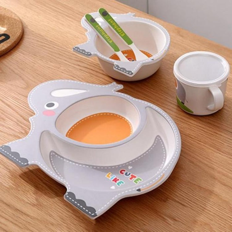 Bamboo 5 Piece Dinner Set Elephant - iKids