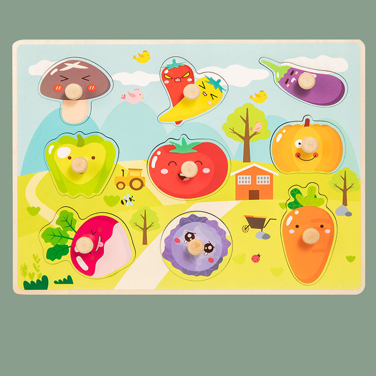 Wooden Peg Puzzle | Vegetable - iKids
