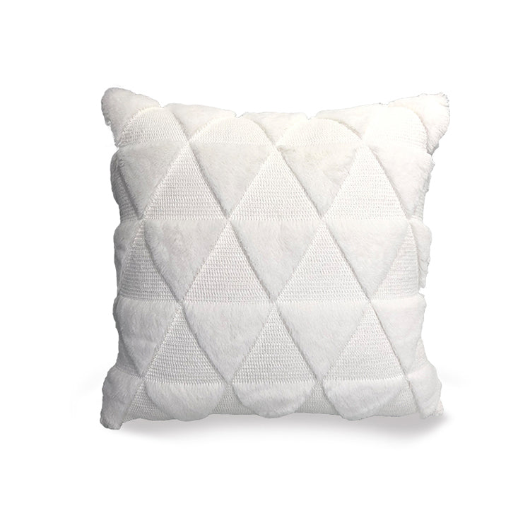 Fluffy Scatter Cushion | White Triangle - iKids