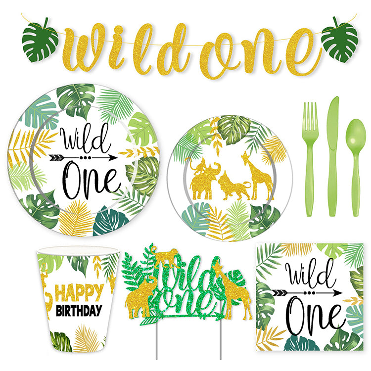 Birthday Party Tableware | Wild One | 16 Guests - iKids