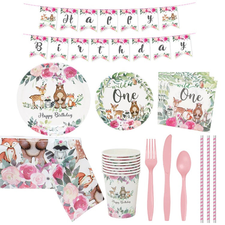 Birthday Party Tableware | Wild One | 16 Guests - iKids