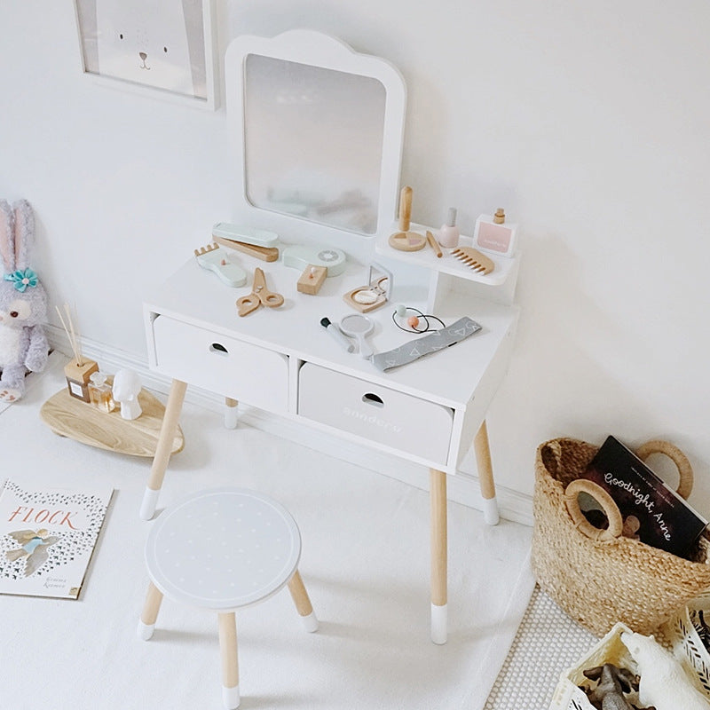 Nordic White Wooden Dressing Table - iKids