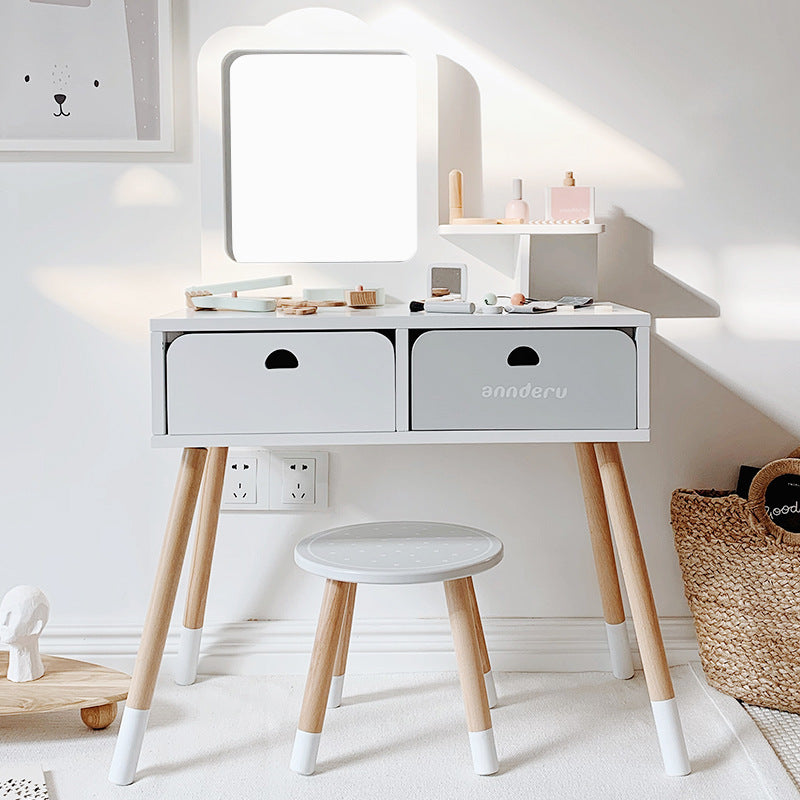 Nordic White Wooden Dressing Table - iKids
