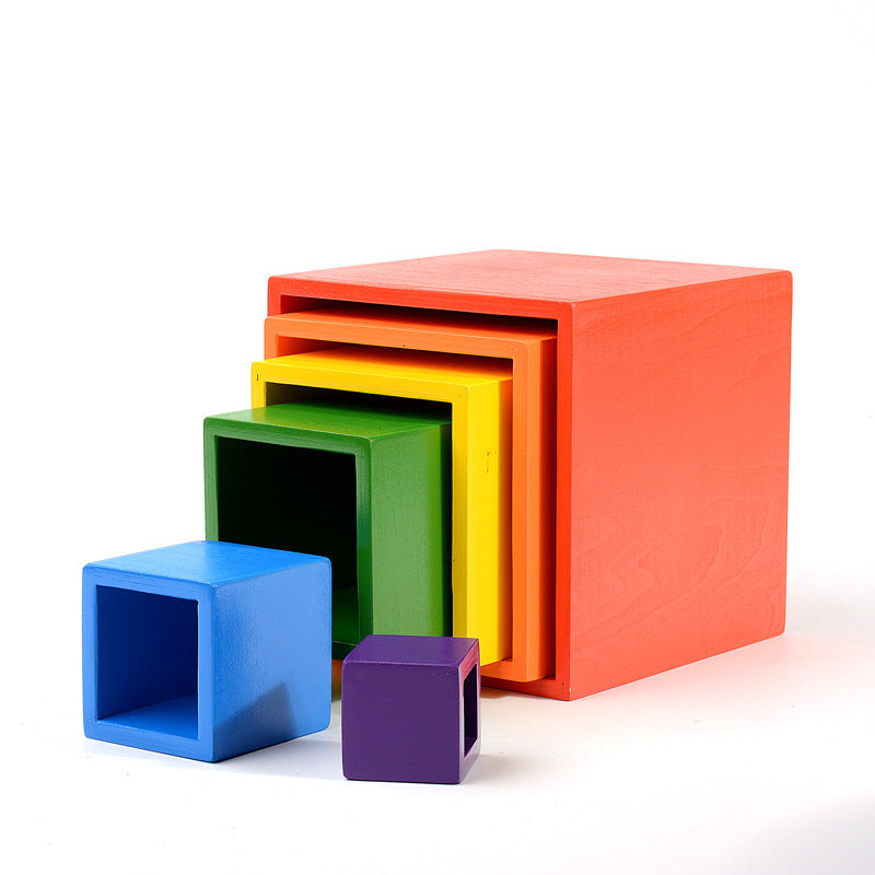 Wooden Rainbow Block | Nesting Box Set - iKids