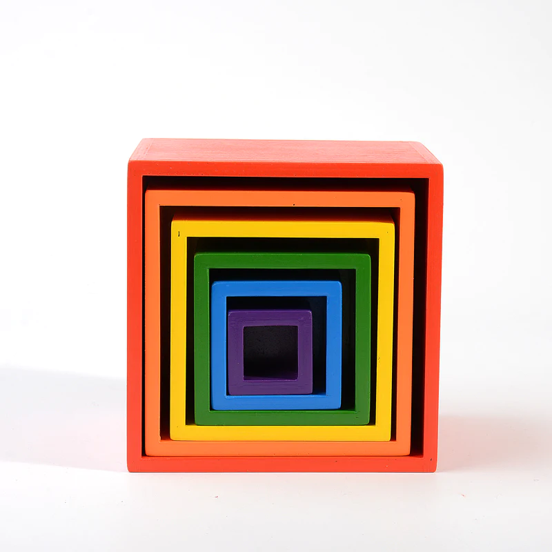 Wooden Rainbow Block | Nesting Box Set - iKids