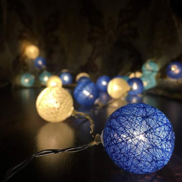 String Lights 20 Cotton Balls - Blue - iKids