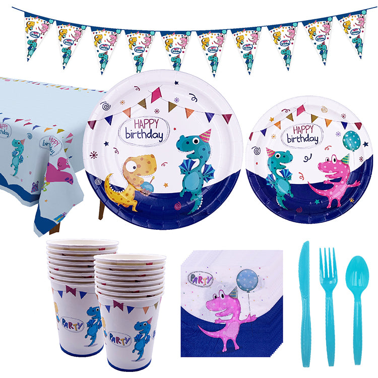 Birthday Party Tableware | Dinosaur | 16 Guests - iKids