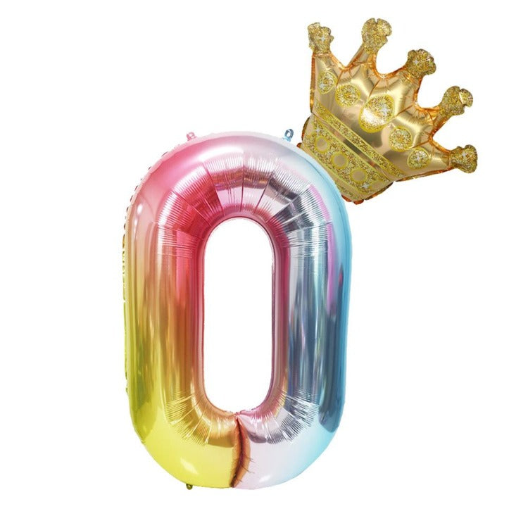 Crown Birthday Balloon Number 0 - iKids