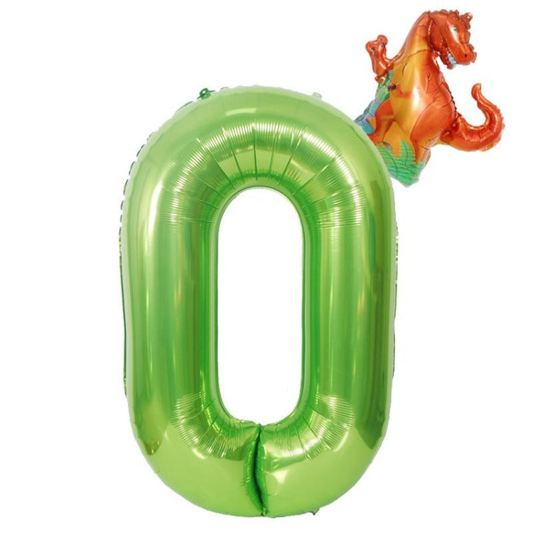 Dinosaur Birthday Balloon Number 0 - iKids