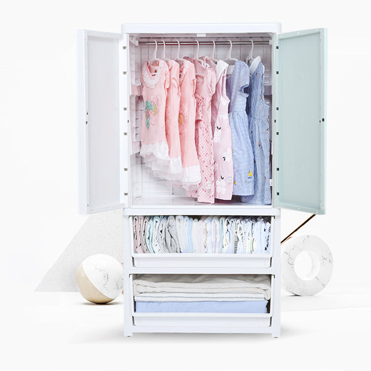 Kids Wardrobe with Drawers Green - iKids