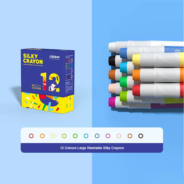 Mideer Silky Crayons 12 Colours - iKids