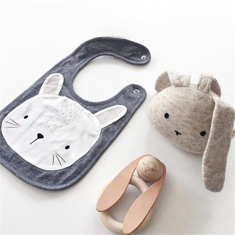 Forest Face Bib Rabbit Grey - iKids