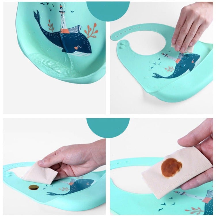 Baby Silicone Bib | Grey Elephant - iKids