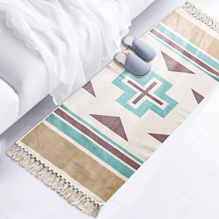 Bohemian Tassel Rug | Rectangle Nordic - iKids