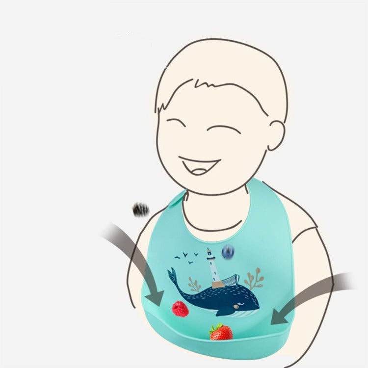Baby Silicone Bib | Grey Elephant - iKids