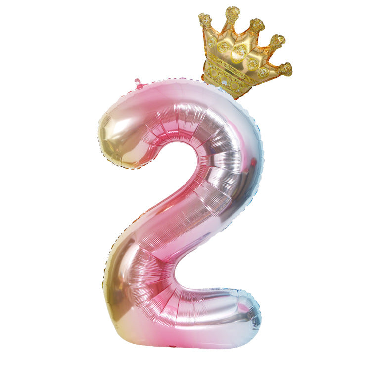 Crown Birthday Balloon Number 2 - iKids
