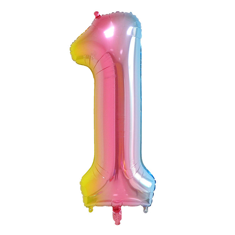 Rainbow Birthday Balloon Number 1 - iKids