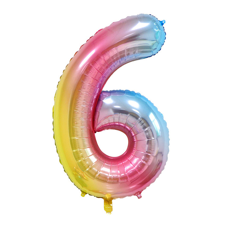 Rainbow Birthday Balloon Number 6 - iKids