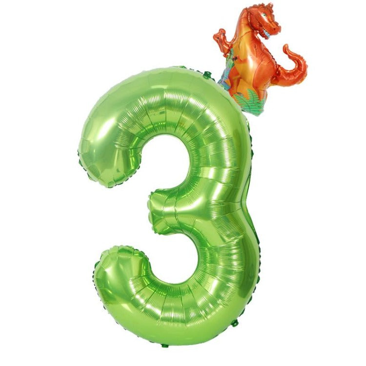 Dinosaur Birthday Balloon Number 3 - iKids