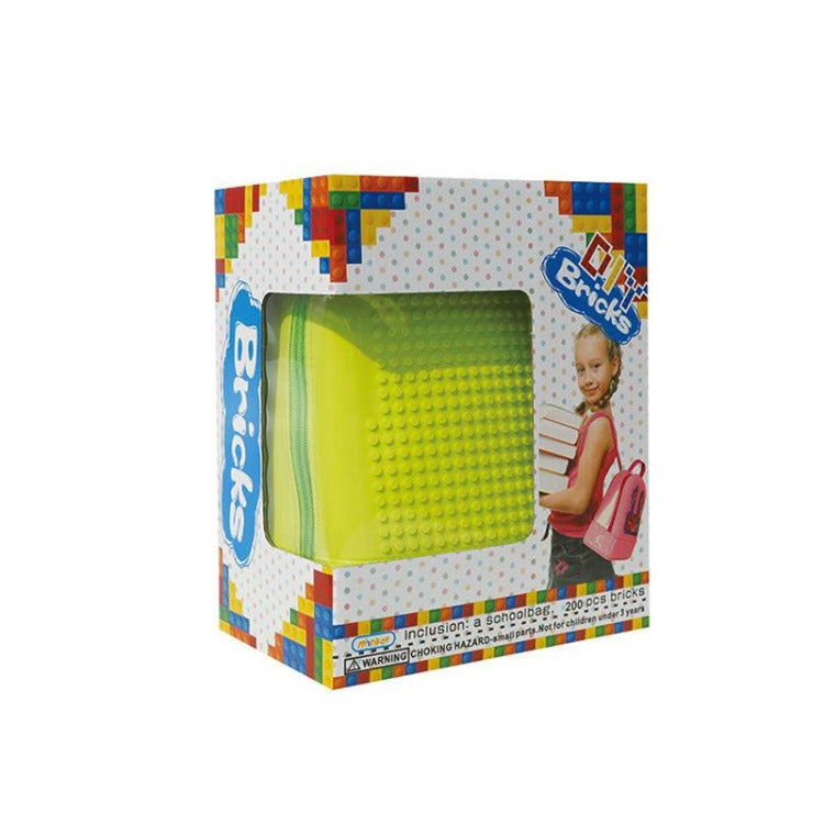 Minkey DIY Bricks Backpack Green - iKids