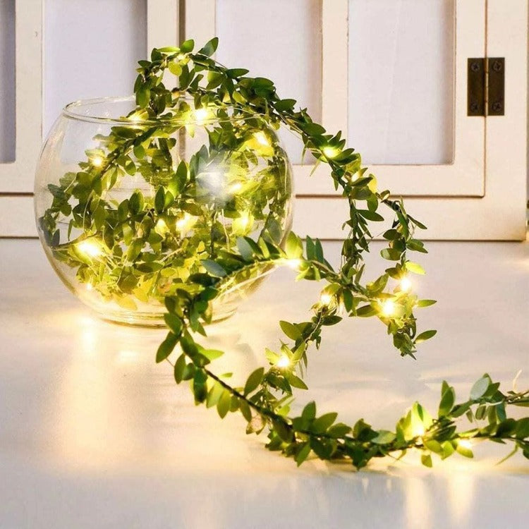 Green Leaf String Lights | 10m Solar - iKids